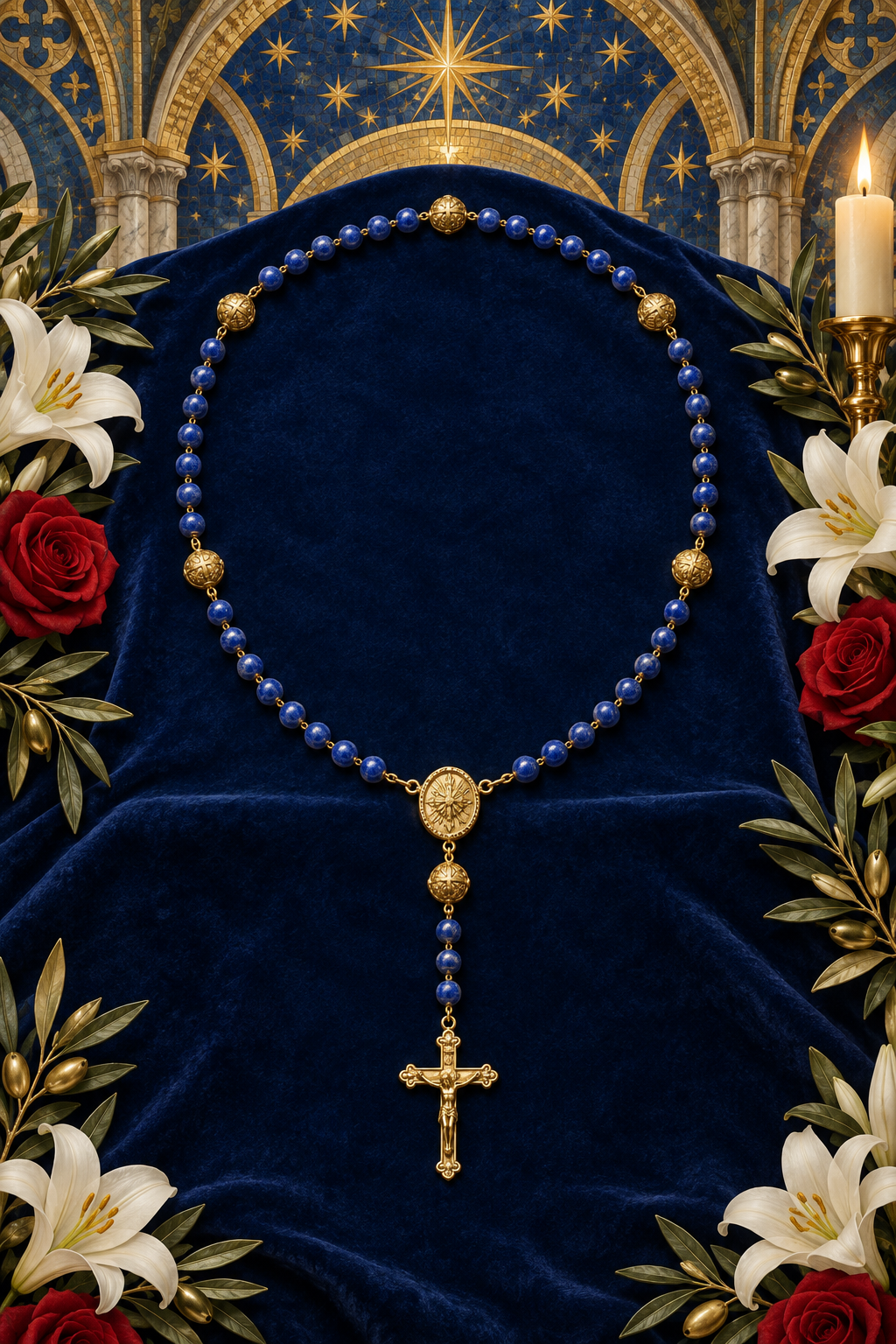 Illustrated cover for the Holy Rosary